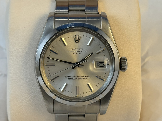 FSOT: Rolex Date Men's Sigma Dial, Ref. 1500 Steel, 34 mm. Bracelet, Boxes & Papers, Serviced. New Price Reduction image 2