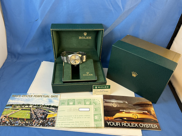 FSOT: Rolex Date Men's Sigma Dial, Ref. 1500 Steel, 34 mm. Bracelet, Boxes & Papers, Serviced. New Price Reduction image 4
