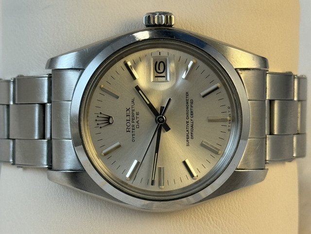 FSOT: Rolex Date Men's Sigma Dial, Ref. 1500 Steel, 34 mm. Bracelet, Boxes & Papers, Serviced. New Price Reduction image 3