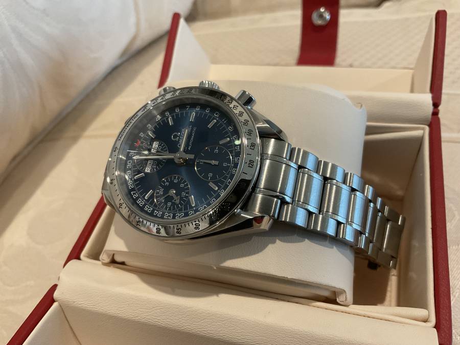FS: Omega Speedmaster Triple Date SS Blue Dial image 6