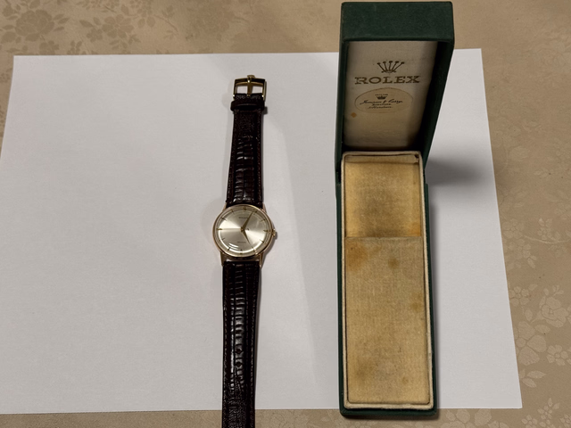 FSOT: Rolex 3745 18 Kt Rose Gold Precision 3745 Vintage, Silver Stick dial, fully serviced, Circa Late 1940's to early 1950's, Price Reduction image 3