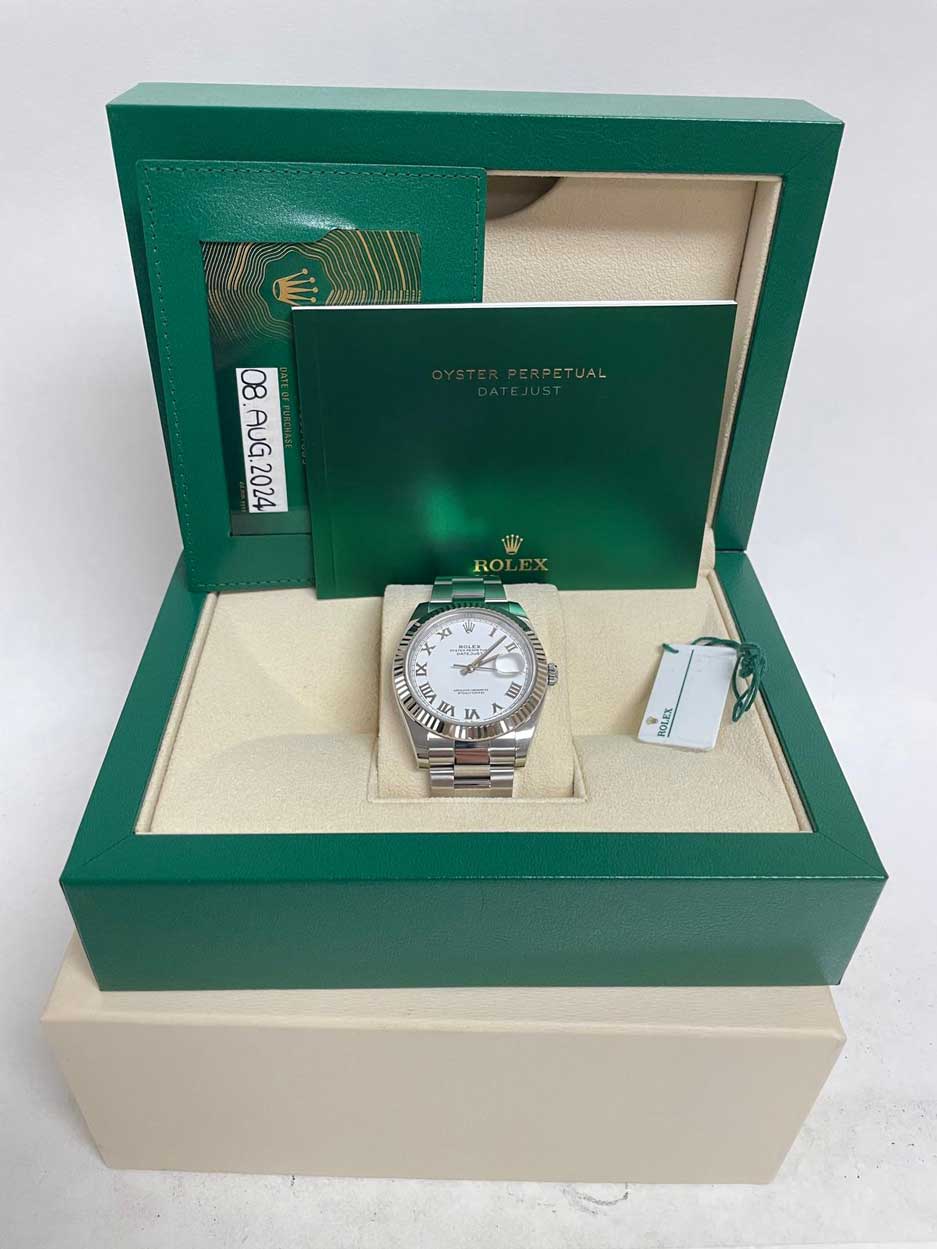 FS: Rolex Datejust 41 126334 White Roman Oyster Mint 2024 image 6