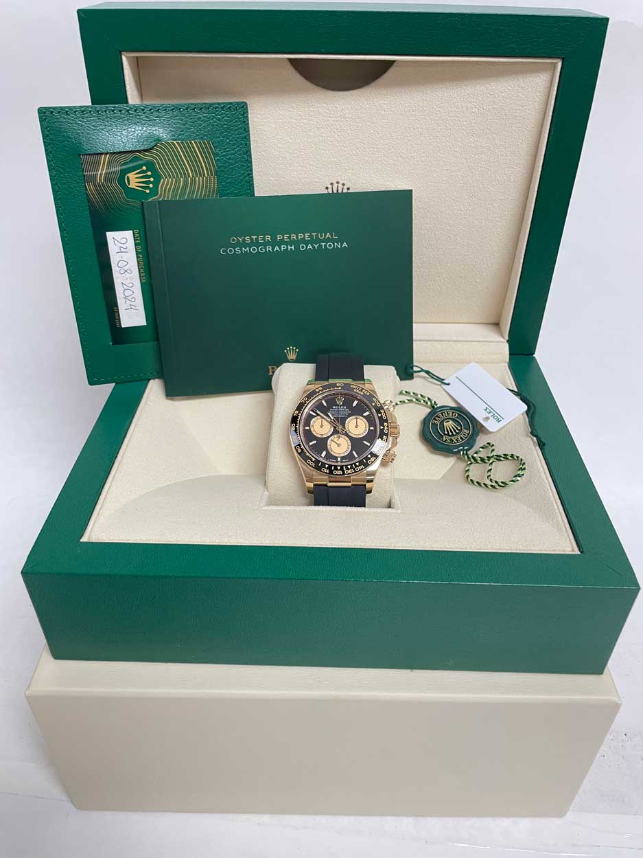 FS: Rolex Daytona Yellow Gold Oysterflex 126518LN Paul Newman 2024 Mint image 6