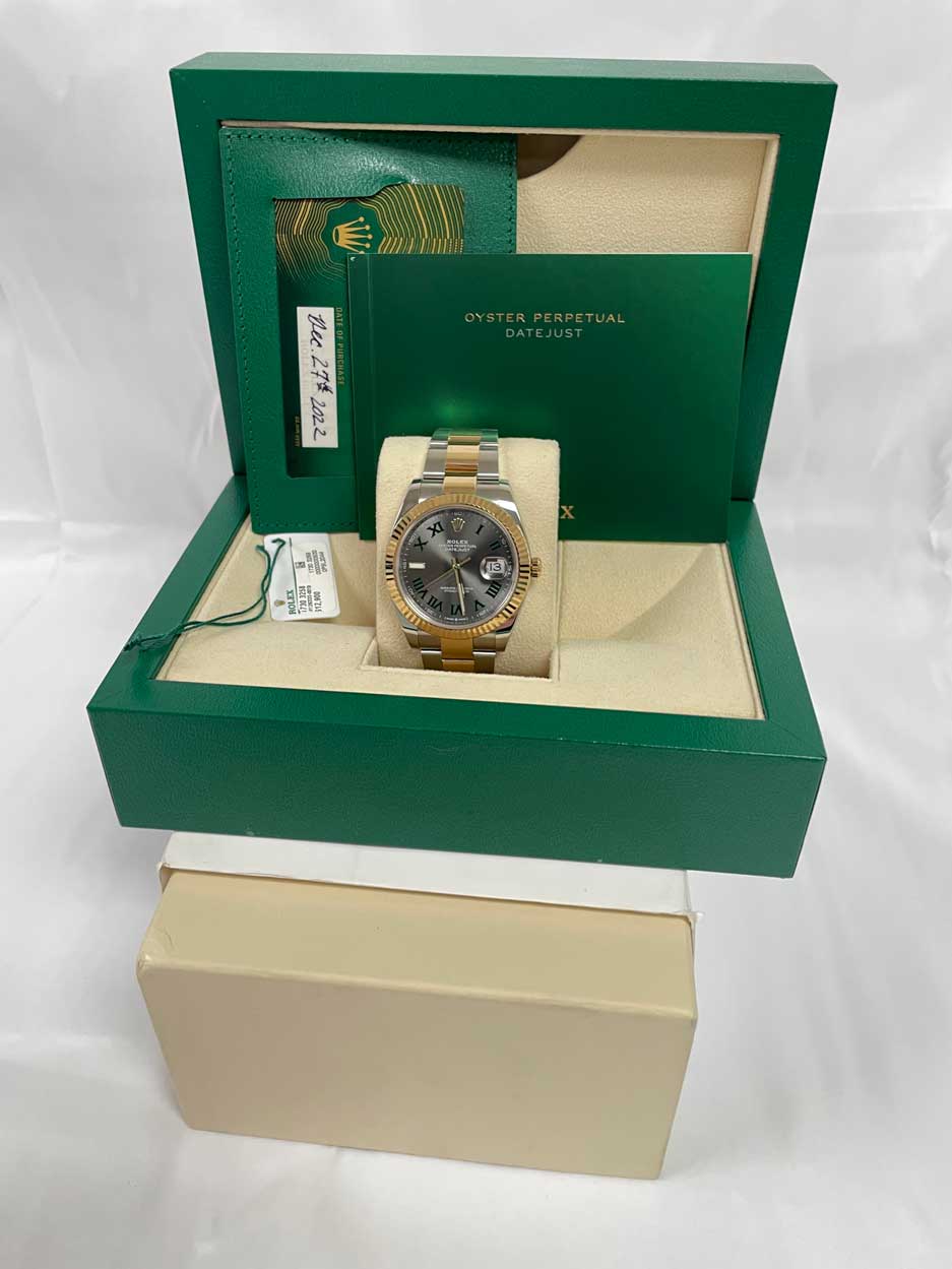 FS: Rolex Datejust 41 SS/18K Yellow Gold Wimbledon 126333 Oyster image 6