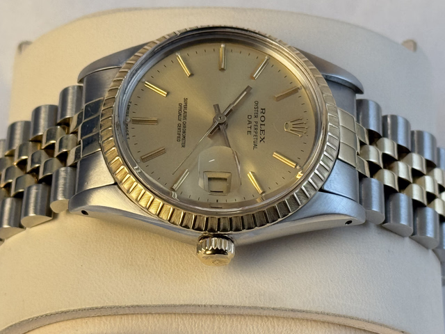 FS: Men's ROLEX Date 15053 6.7 million 1981, Champagne, I4 K Gold & Steel, Jubilee bracelet. image 5