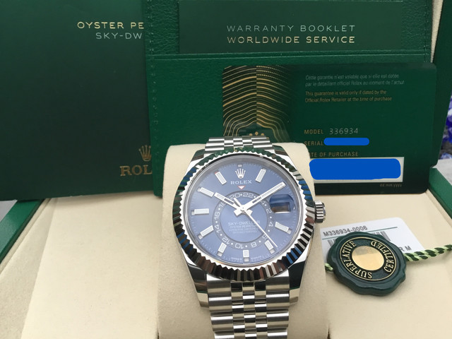 FS:  ROLEX OYSTER PERPETUAL SKY-DWELLER 336934 BLUE JUBILEE image 2