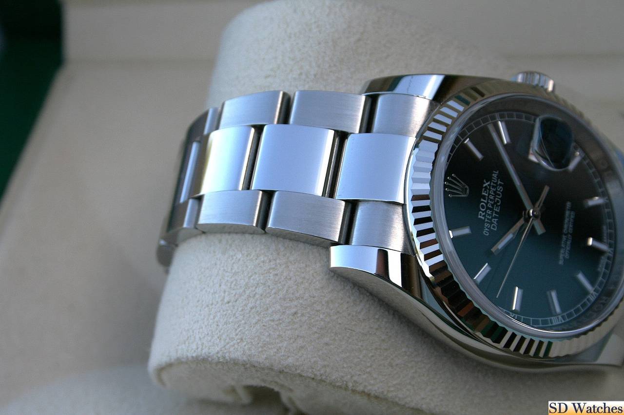 FS: Rolex 116234 Datejust Watch Blue Marker Fluted Bezel Oyster image 3