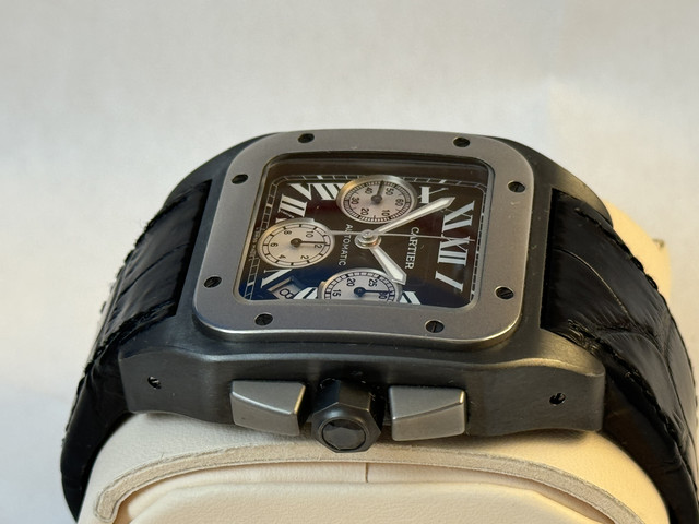 FS: Cartier Santos 100 XL Chronograph Roman W2020005, Titanium case coated with ADLC, Boxes & eBay Papers image 6
