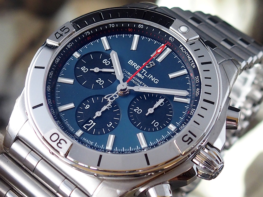 FS: Breitling Chronomat B01 42 AB0134 Blue/Blk Dial Rouleaux Brace Unworn B&P NEW REDUCTION image 5