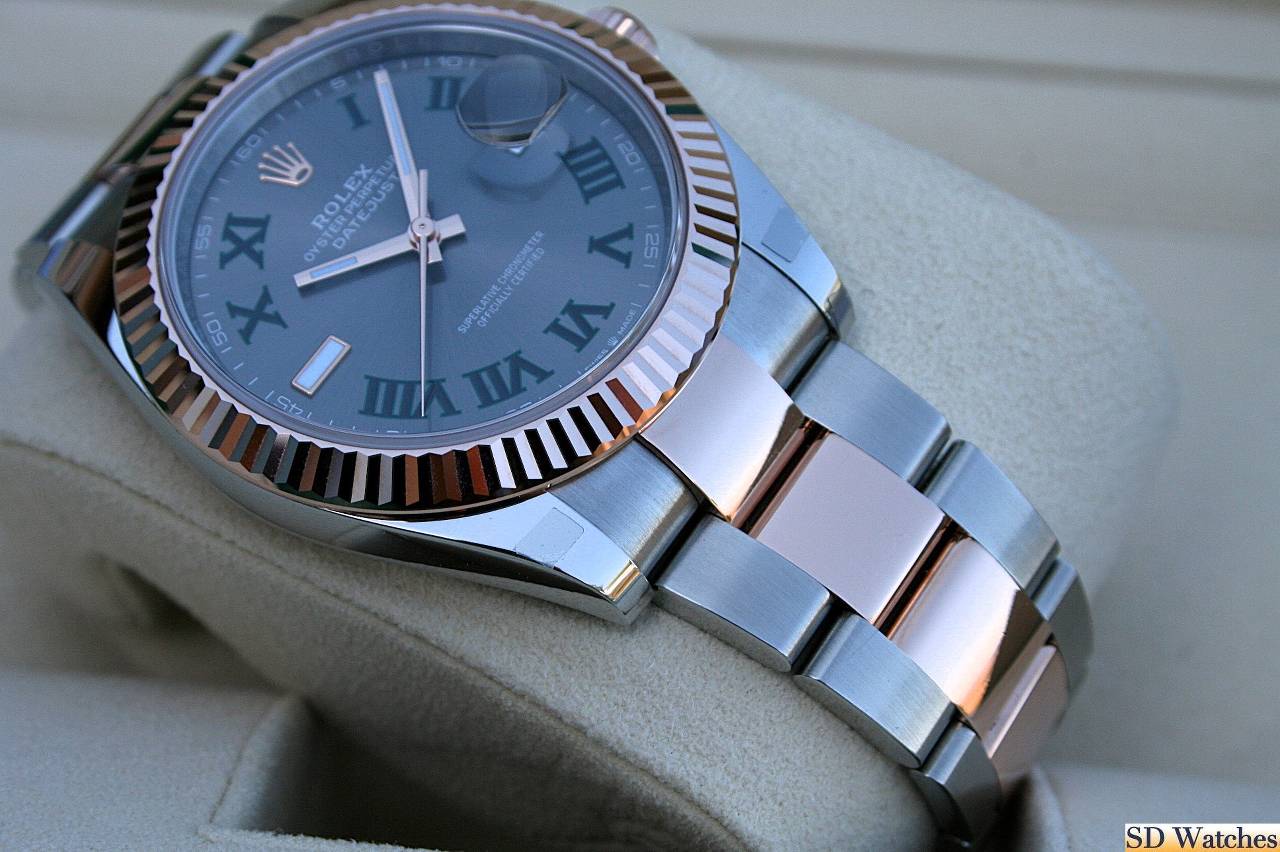 FS: ROLEX 126331 DATEJUST WATCH ROSE/STEEL WIMBLEDON DIAL 41MM image 2