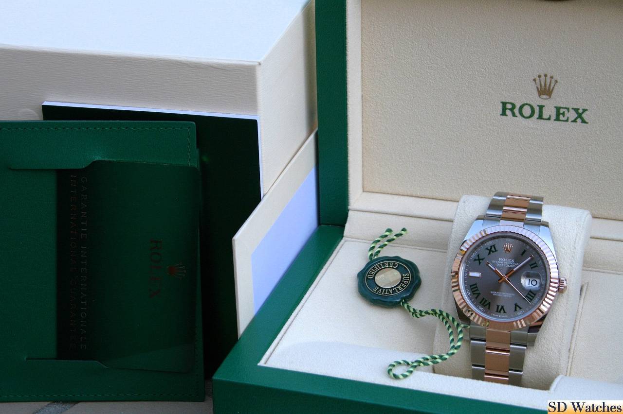 FS: ROLEX 126331 DATEJUST WATCH ROSE/STEEL WIMBLEDON DIAL 41MM image 5