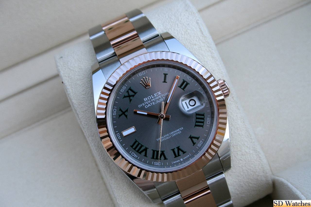 FS: ROLEX 126331 DATEJUST WATCH ROSE/STEEL WIMBLEDON DIAL 41MM image 6