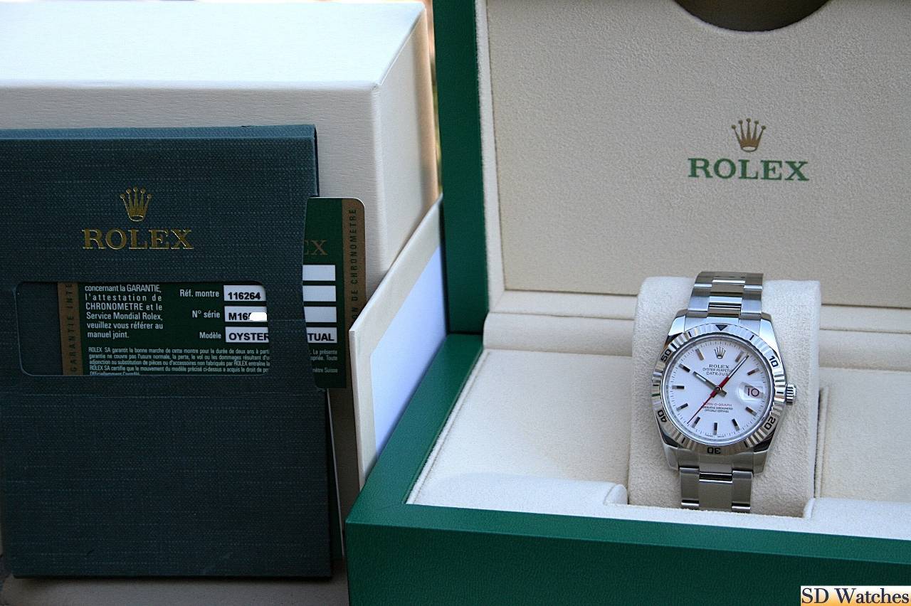 FS: ROLEX 116264 TURN-O-GRAPH WATCH WHITE DIAL image 6