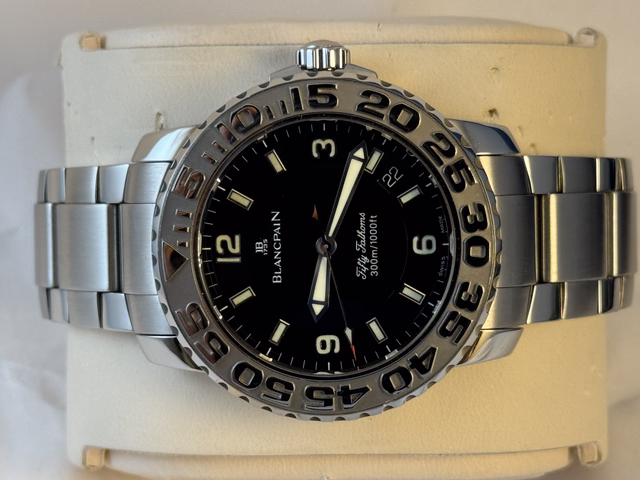 FS Very Good Blancpain Fifty Fathoms Divers Trilogy Collection 2200-1130-71, 100 Hours, 40mm, BP Serviced under Warranty. Price Reduction image 2